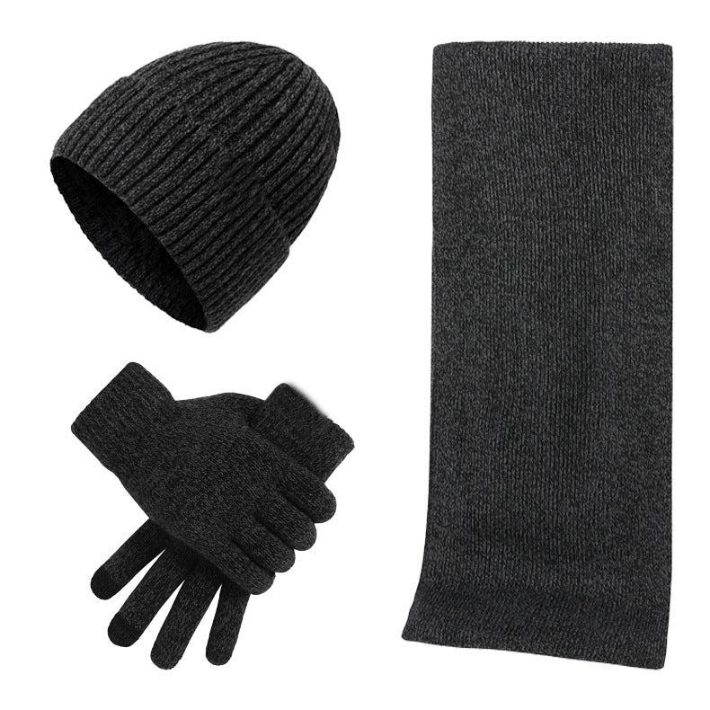 Unisex Winter Warmth Set: Mixed Color Knitted Wool Hat, Scarf, and Gloves