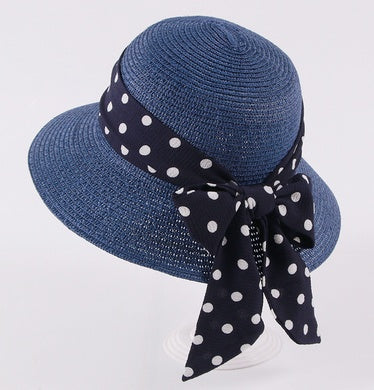 New Children's Straw Hats Leisure Ribbon Bow Hat