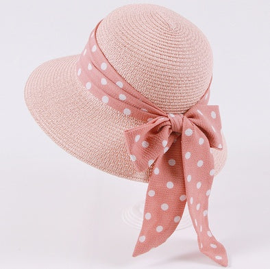 New Children's Straw Hats Leisure Ribbon Bow Hat