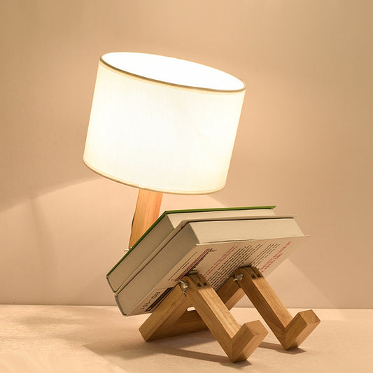 Creative Wooden Desk Lamp – Simple Nordic Modern LED Bedside Light Gift