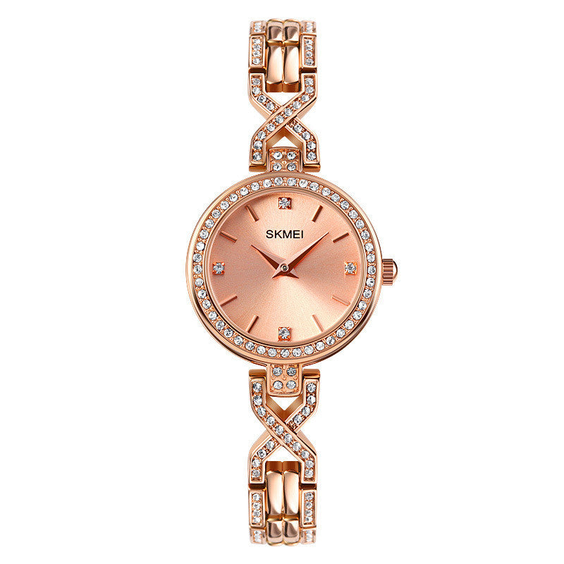 Time Beauty Fashion Round Quartz Watch with Jewelry Buckle for Women