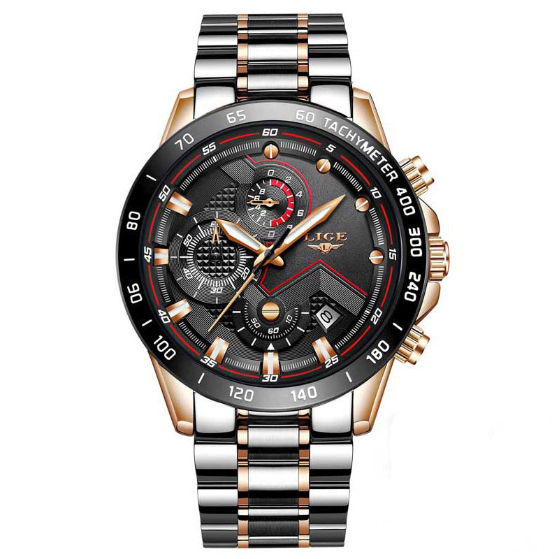 Fashionable Multifunctional Stainless Steel Band Business Watch