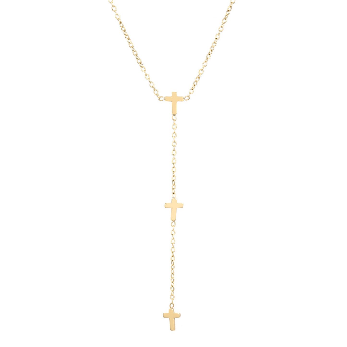 Titanium Steel Cross & Heart Necklace for Women