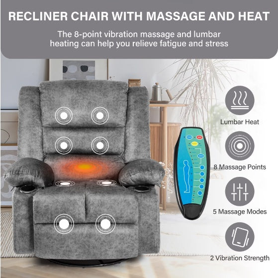 Lounge Chair With Massage And Heating Function