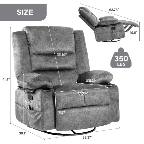 Lounge Chair With Massage And Heating Function