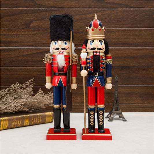 38CM Wooden Walnut Clip Soldier Puppet – Charming Christmas Gift Ornament