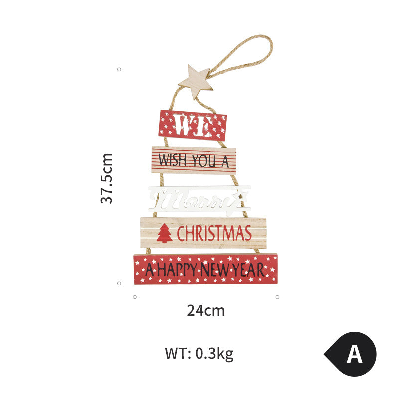 Christmas Wooden English Blessing Listing Wall Decorations