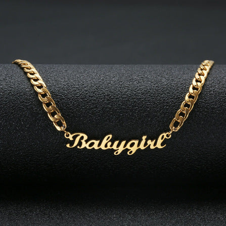 Name necklace ladies Hip hop necklace