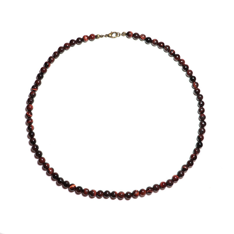 Minimalist 6mm Natural Bead Choker Necklace for Men and Boys