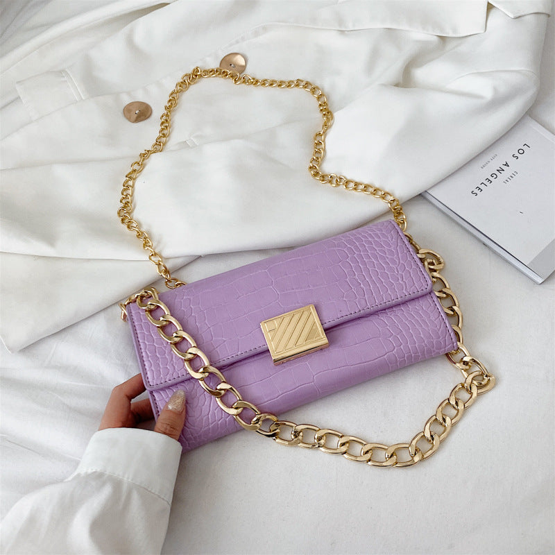 Trendy PU Shoulder Chain Bag – Small Square Design