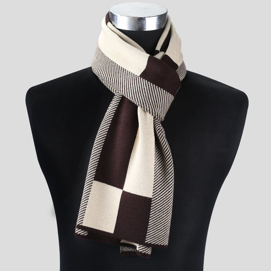 Plaid Men scarf knitted scarf