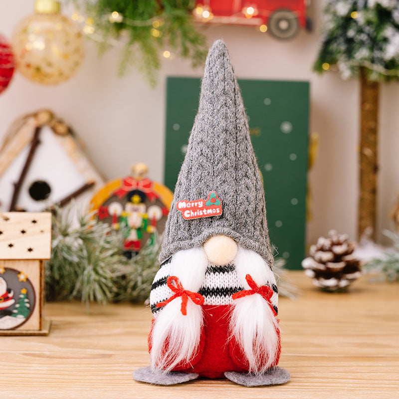 Christmas Pocket Doll Ornaments – Men's Red and Women's Gray Pointed Hat