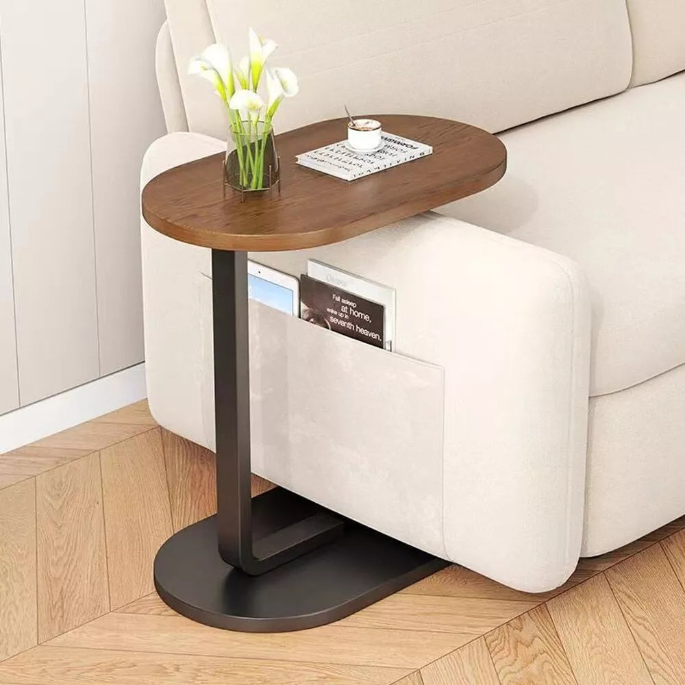 Modern C-Shaped Side Table for Sofa and Bedroom.