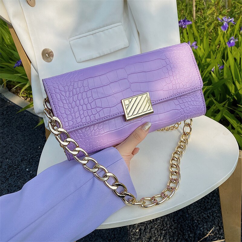 Trendy PU Shoulder Chain Bag – Small Square Design