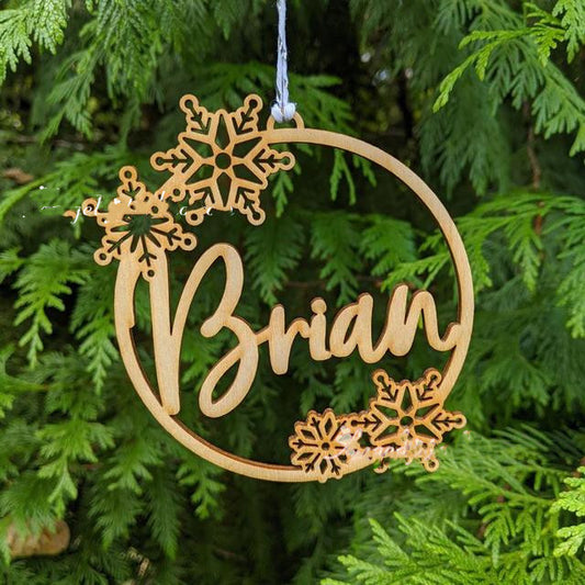 Customized Wooden Name Tag Ornaments for New Year & Christmas