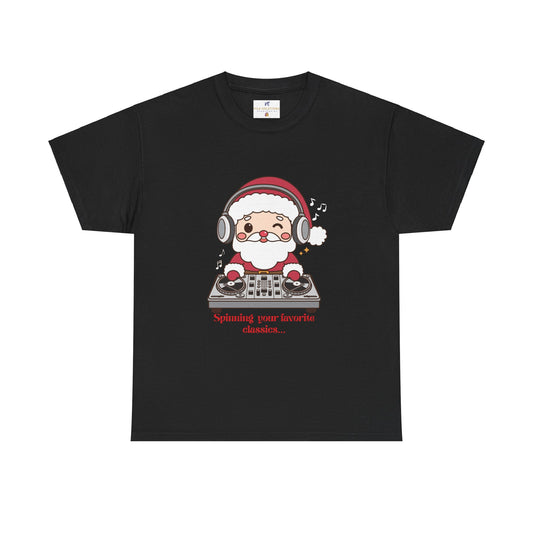 Unisex T-Shirt Heavy Cotton: VS Black Festive Santa Claus Top!