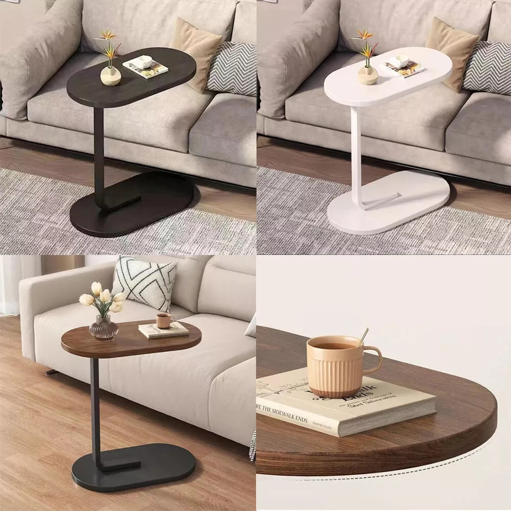 Modern C-Shaped Side Table for Sofa and Bedroom.