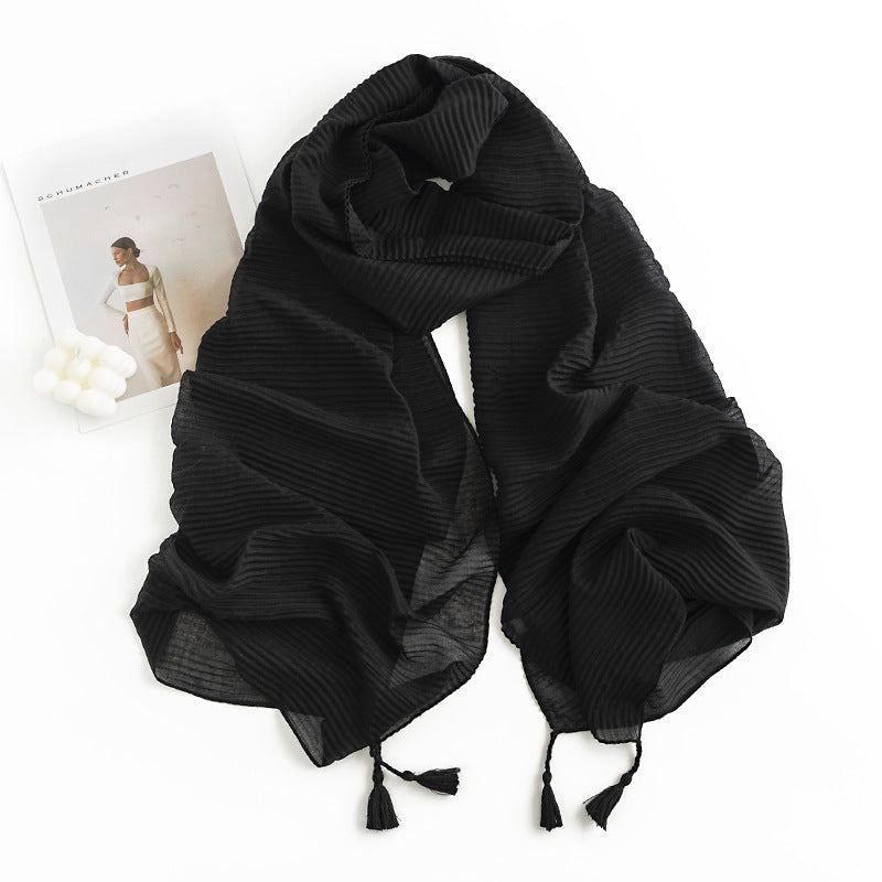 Scarf Women's Simple Casual Style Tassel Warm Shawl