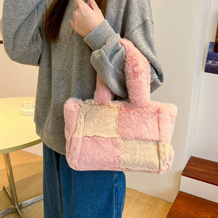 Plush Shoulder Bag for Women