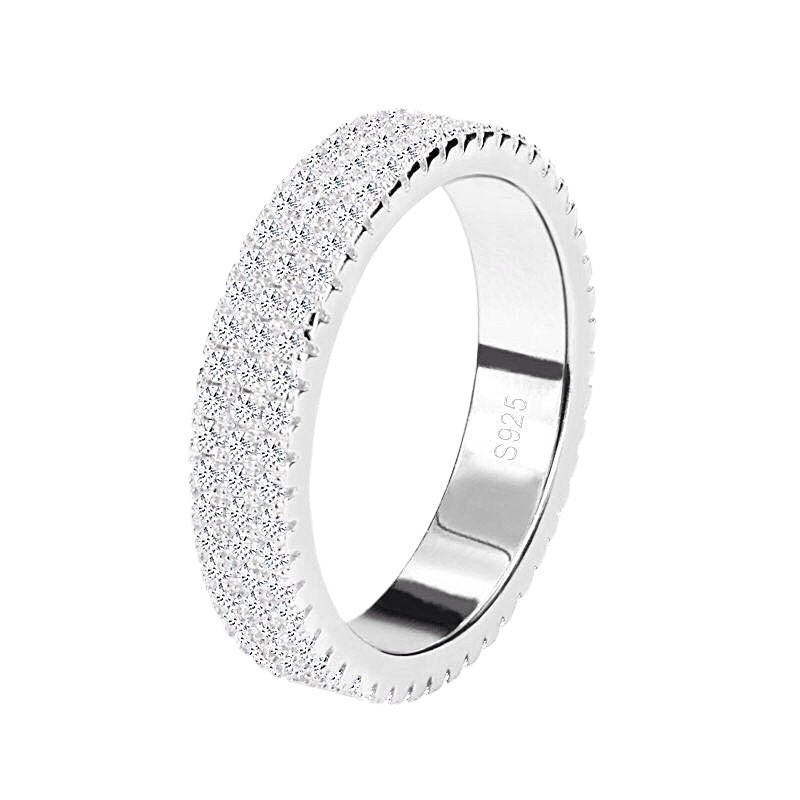 Sophisticated Three-Row Diamond Ring for Women’s Jewelry Collection