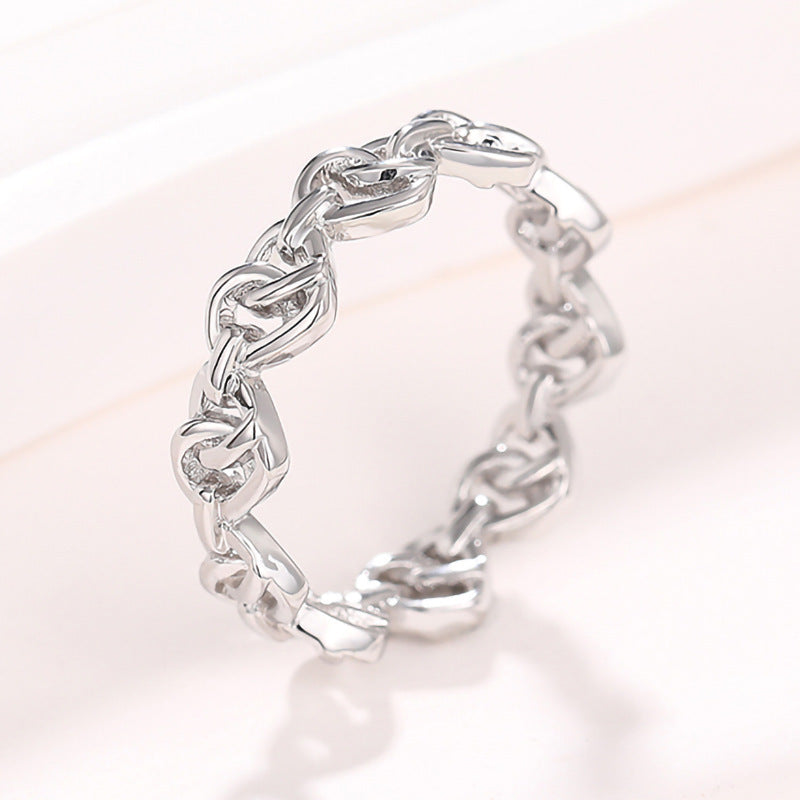 Heart-shaped Chain Ring Women's Simple Fashion