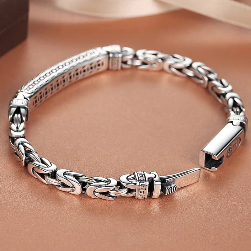 Unisex Bracelet Trend of Retro Peace Pattern Weaving