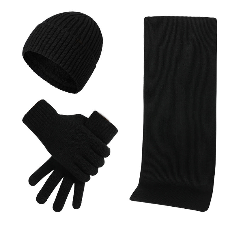 Unisex Winter Warmth Set: Mixed Color Knitted Wool Hat, Scarf, and Gloves