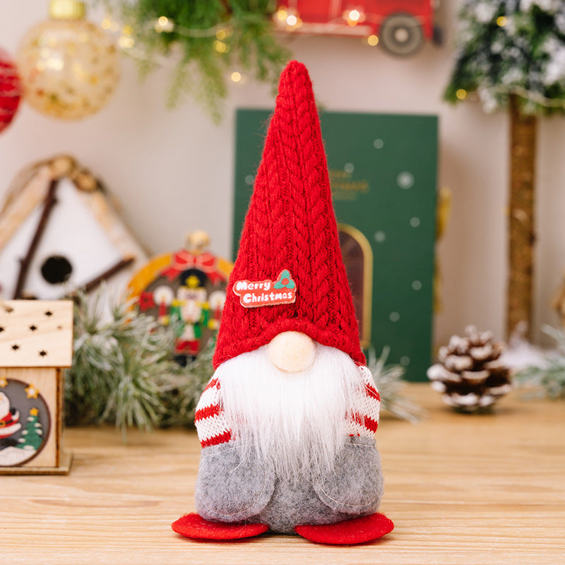 Christmas Pocket Doll Ornaments – Men's Red and Women's Gray Pointed Hat