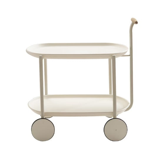 Movable Small Pushcart Minimalist Style Coffee Table Storage Cart Double-layer.